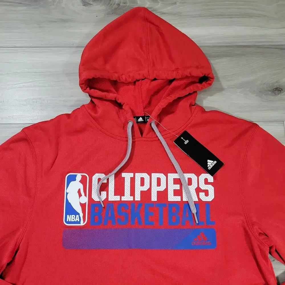 LA Clippers Sweater Men's Medium Red Pullover Hoodie Sweatshirt Long Sleeve New